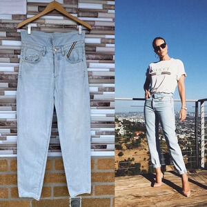 JEAN ATELIER Flip Fold-over High-rised Straight-leg Jeans 28